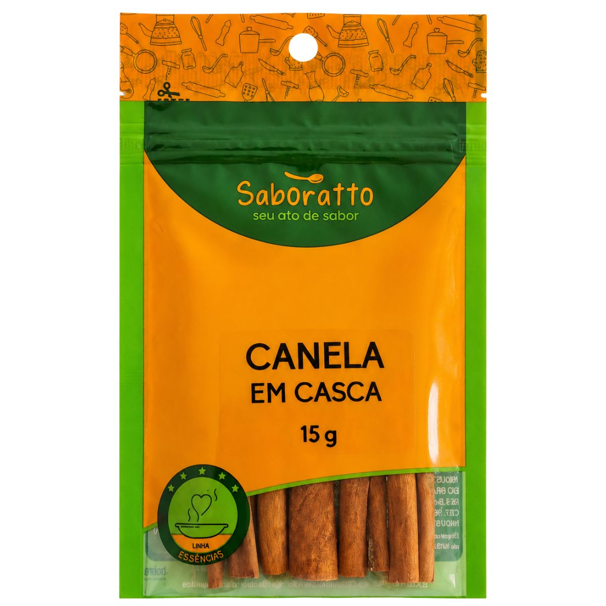 Canela casca vera 6cm sache 15g Saboratto essências