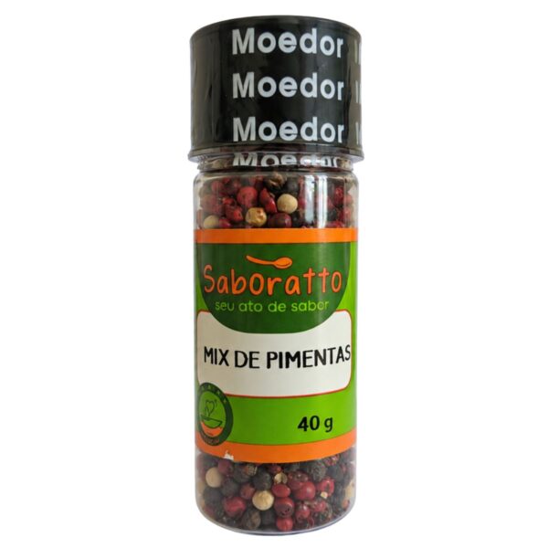Mix de pimentas com moedor 40g Saboratto essencias