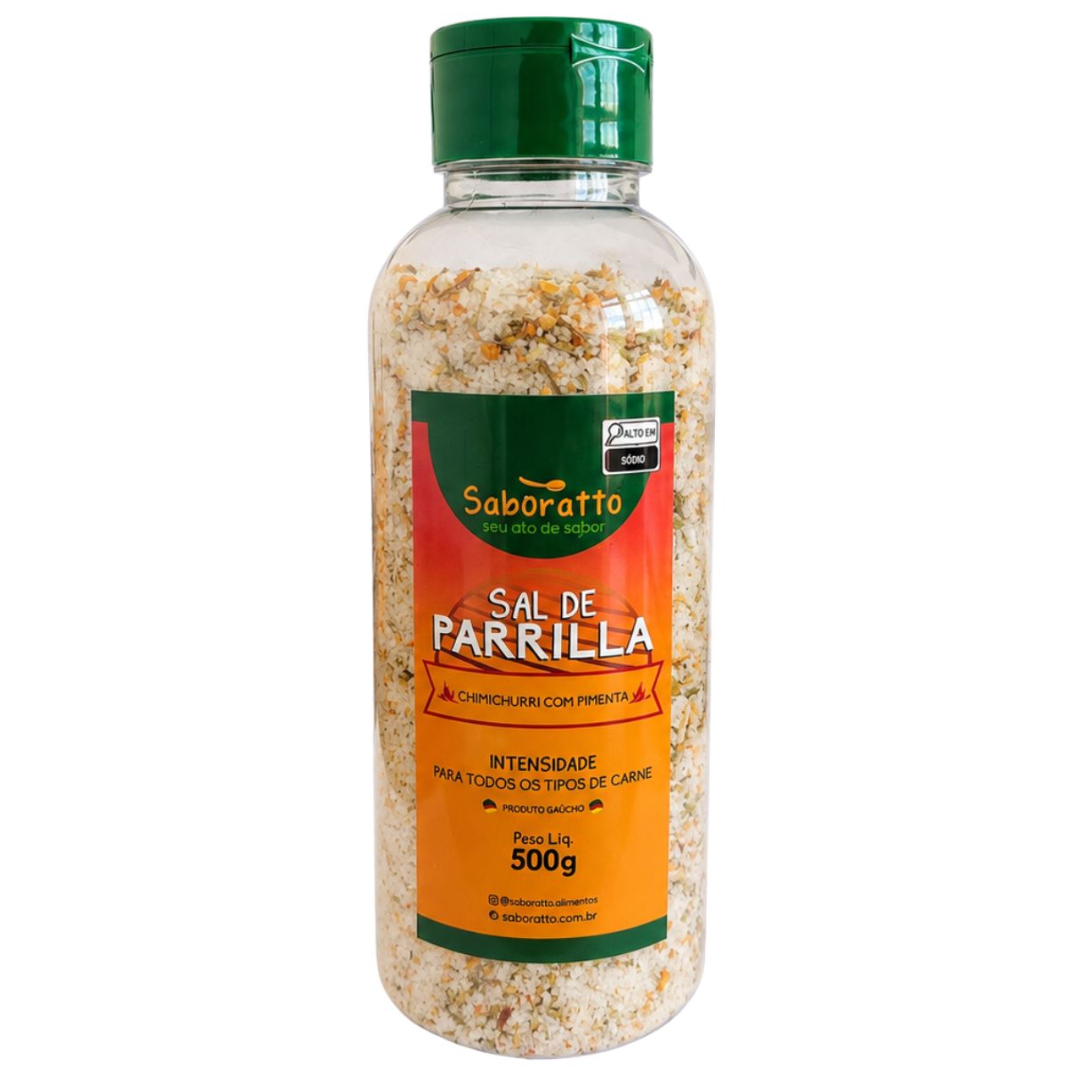 Sal de parrilla com chimichurri com pimenta Pote 500g Saboratto churrasco