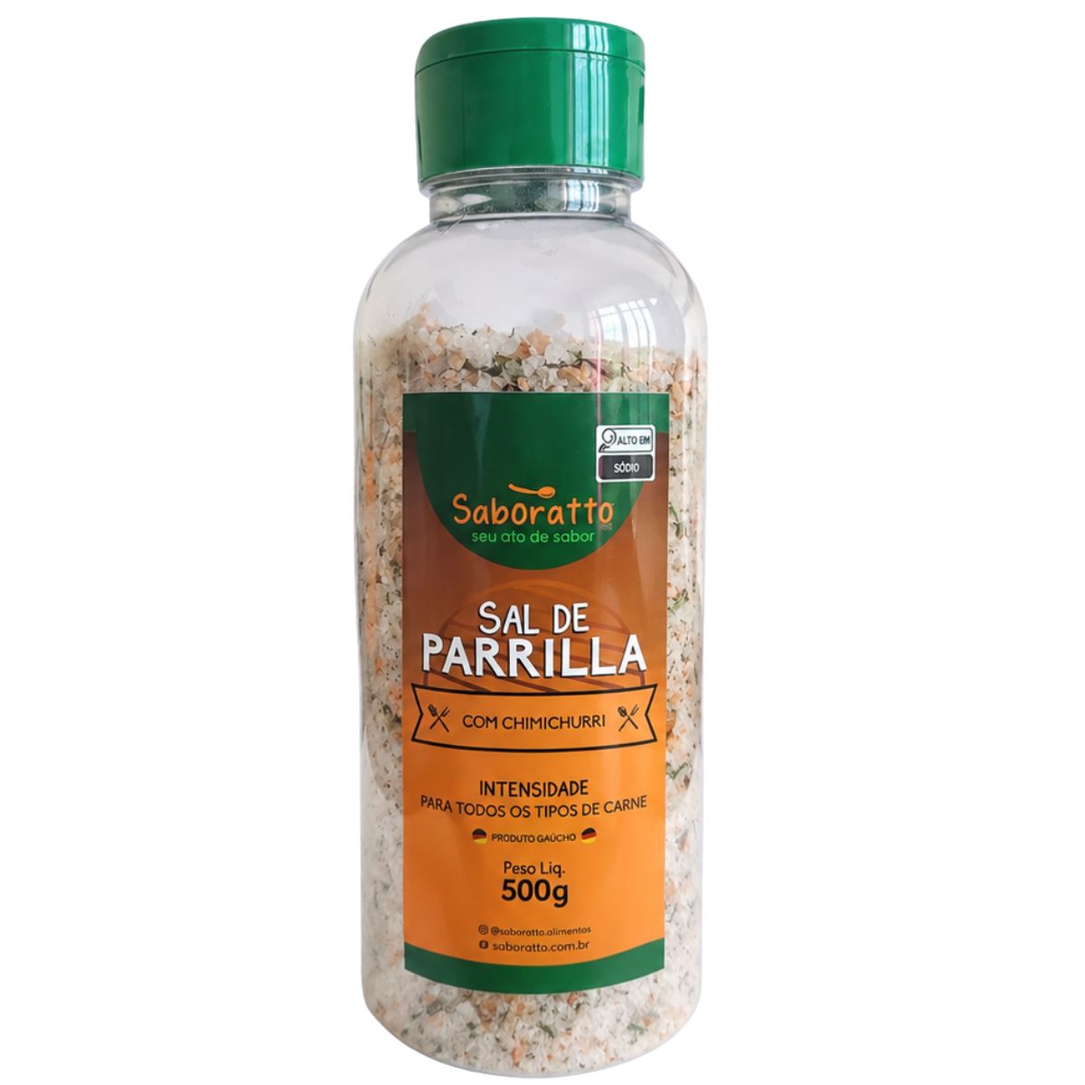 Sal de parrilla com chimichurri sem pimenta Pote 500g Saboratto churrasco
