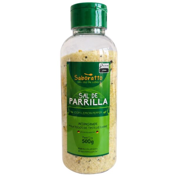 Sal de parrilla com lemon peper Pote 500g Saboratto churrasco