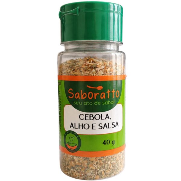 Cebola, alho e salsa pote 40g Saboratto essências