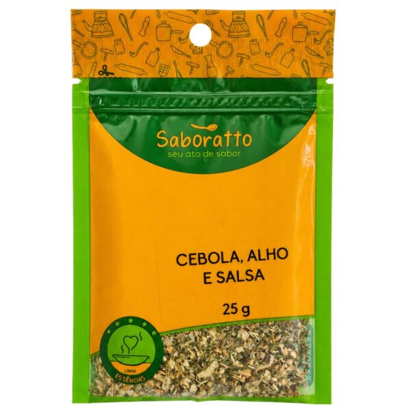 Cebola, alho e salsa sache 25g Saboratto essências
