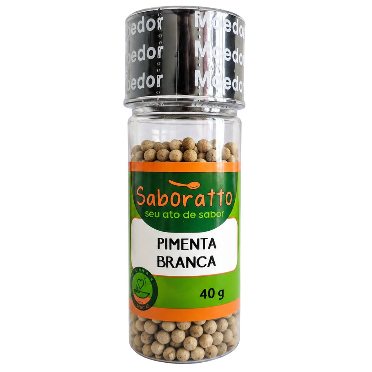 Pimenta branca com moedor 40g Saboratto essencias