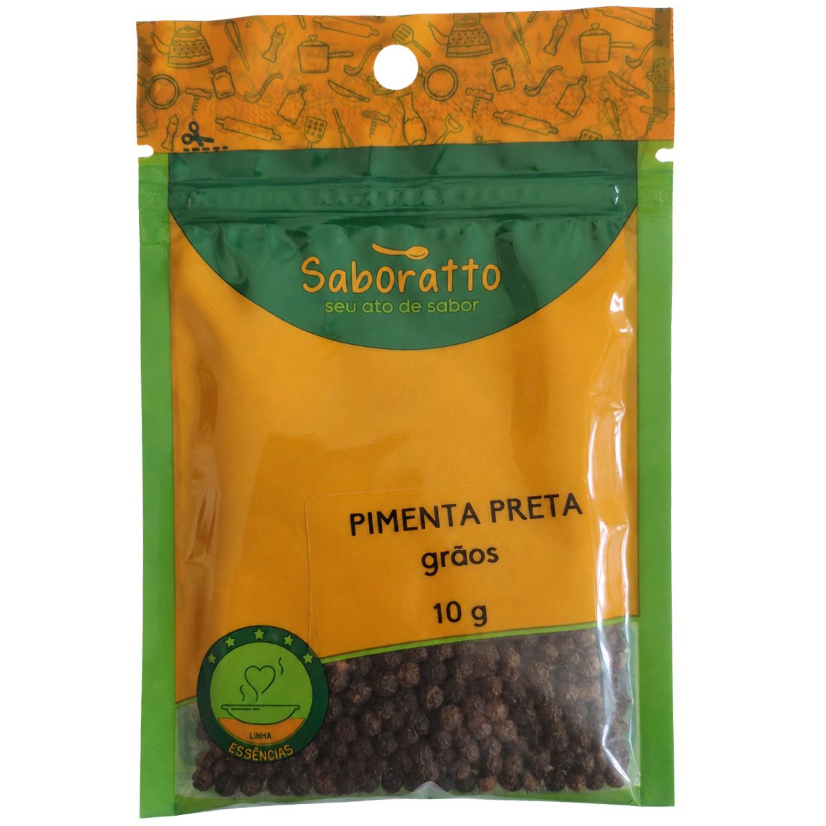 pimenta do reino grãos preta sache 10g Saboratto essências