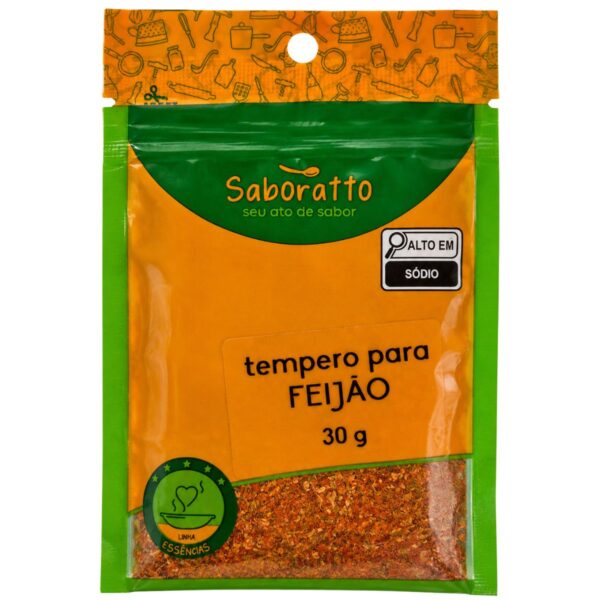 Tempero para feijão sache 30g Saboratto essências