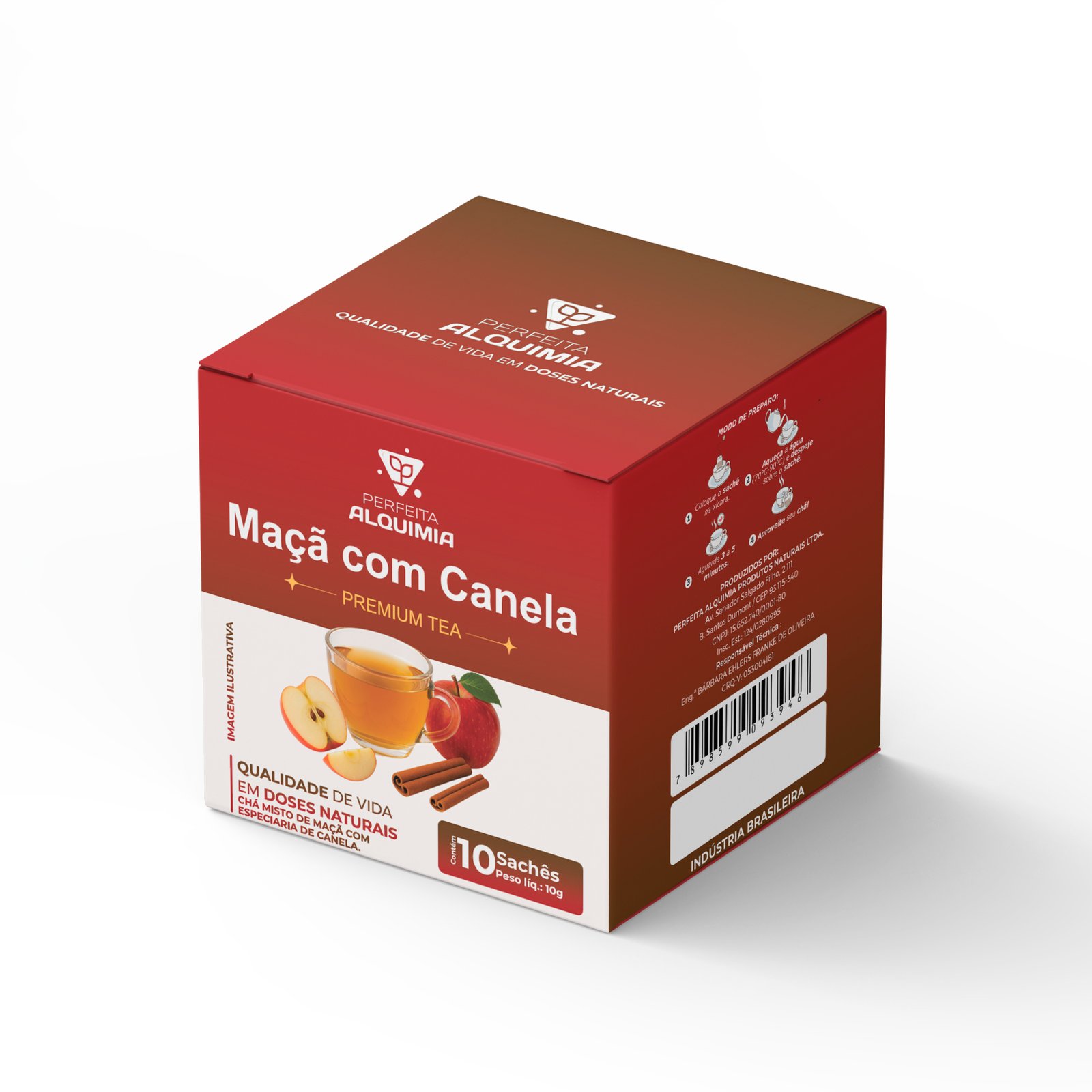 Cha em saches - maca com canela 10x1g - Perfeita Alquimia