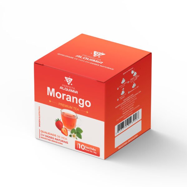 Cha em saches - morango 10x1g - Perfeita Alquimia