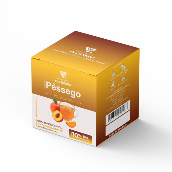 Cha em saches - pessego 10x1g - Perfeita Alquimia