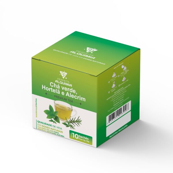 Cha em saches - verde, hortela e alecrim 10x1g - Perfeita Alquimia
