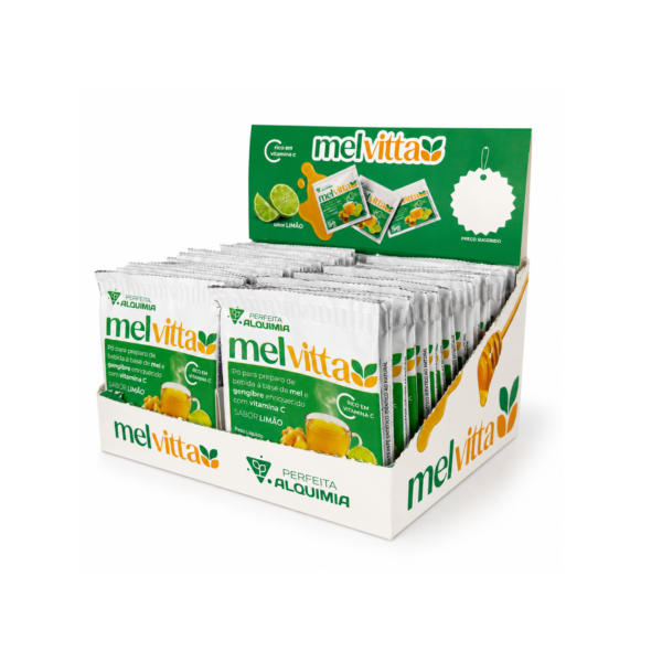 Melvitta - display 50 saches 5g - sabor limão - perfeita alquimia